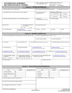 B. Request Status (Mark (X) one)  A. Agency, code agency subelement and submitting office number  AUTHORIZATION, AGREEMENT