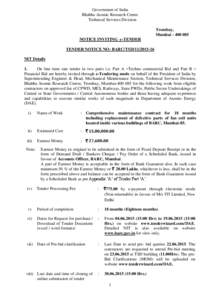 Government of India Bhabha Atomic Research Centre Technical Services Division Trombay, MumbaiNOTICE INVITING e-TENDER