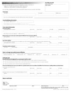 Colorado Mail-In Ballot Application  For office use only Voter ID Number: ________________________ Date Stamp: