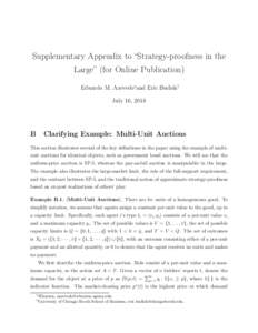 Supplementary Appendix to “Strategy-proofness in the Large” (for Online Publication) Eduardo M. Azevedo∗and Eric Budish† July 16, 2018  B