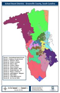 School Board Districts - Greenville County, South Carolina 176 £ ¤ 25