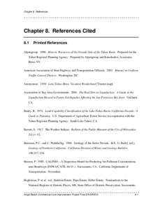 Chapter 8 References  Chapter 8. References Cited 8.1  Printed References