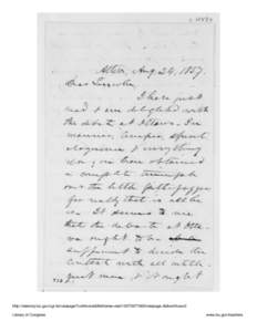 Lyman Trumbull to Abraham Lincoln. August 24, 1858.