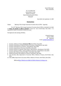 Government / Foreign Investment Promotion Board / Ministry of Finance / New Delhi / Ministry of External Affairs / Udyog Bhawan / Delhi / Finance minister / Indian Railways / Foreign relations of India / Government of India