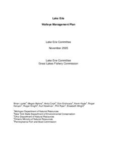 Lake Erie Walleye Management Plan Lake Erie Committee November 2005