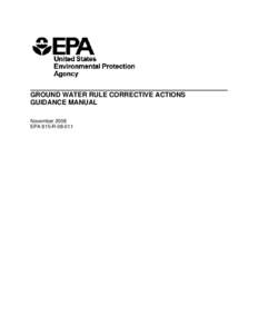 Ground Water Rule Corrective Actions Guidance Manual
