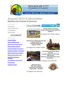 August 2012 Mackinaw City C of C Newsletter