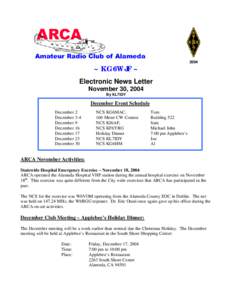 2004  ~ KG6WJF ~ Electronic News Letter November 30, 2004 By KL7IDY