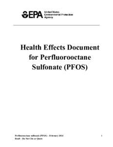 Health Effects Document for Perfluorooctane Sulfonate (PFOS)
