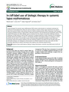 In-/off-label use of biologic therapy in systemic lupus erythematosus