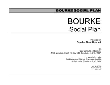 BOURKE SOCIAL PLAN  BOURKE Social Plan Prepared for