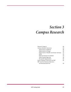 Section 3 Campus Research Research Support 	 Campus Research Sponsors 	 Department of Defense