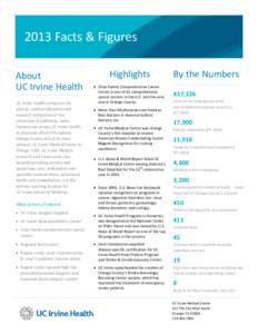 2013 Facts & Figures About UC Irvine Health UC Irvine Health comprises the clinical, medical education and research enterprises of the