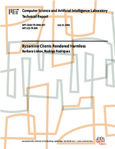 Computer Science and Artificial Intelligence Laboratory Technical Report MIT-CSAIL-TR[removed]MIT-LCS-TR-994  July 21, 2005