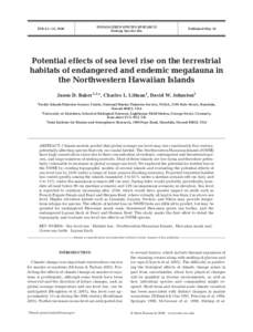 Geography of the United States / Papahānaumokuākea Marine National Monument / Nihoa / Laysan / Lisianski Island / Bonin Petrel / Gardner Pinnacles / Hawaiian Islands / Current sea level rise / Northwestern Hawaiian Islands / Hawaii / Water