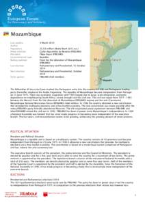 Mozambique Last update: Author: Population: Prime minister: President:
