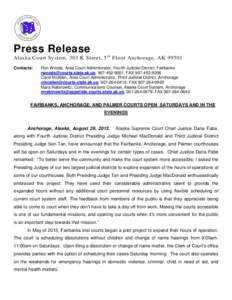 Alaska Court System Press Release