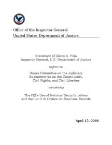 Spies / Censorship in the United States / Federal Bureau of Investigation / National security letter / USA PATRIOT Act / Patriot Act / Robert Hanssen / Electronic Communications Privacy Act / USA PATRIOT Act /  Title V / Law / Privacy law / National security