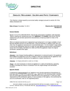 Microsoft Word - OBSOLETE GAS APPLIANCE REPLACEMENT PARTS - COMPONENTS (D-GA[removed]Rev 01).doc