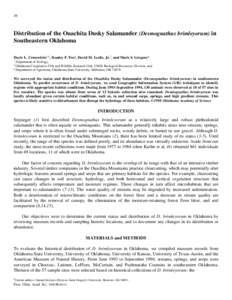 Distribution of the Ouachita Dusky Salamander (Desmognathus brimleyorum) in Southeastern Oklahoma