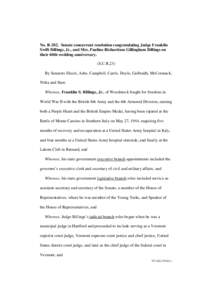 No. R-202. Senate concurrent resolution congratulating Judge Franklin Swift Billings, Jr., and Mrs. Pauline Richardson Gillingham Billings on their 60th wedding anniversary.