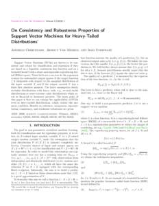 On Consistency and Robustness Properties of Support Vector Machines for Heavy-Tailed Distributions