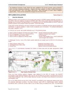 WIS 23 LS SDEIS Project ID[removed]Factor Sheets C-D Environmental Consequences