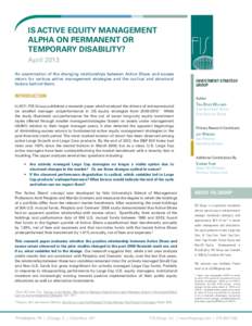 Is Active Equity Management Alpha on Permanent or Temporary Disability?