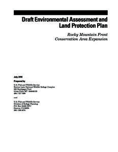 Contents, Draft Environmental Assessment and Land Protection Plan, Rocky Mountain Front Conservation Area Expansion