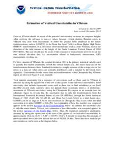 Estimation of Vertical Uncertainties in VDatum