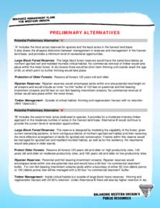 Preliminary Alternatives Fact Sheet[removed]