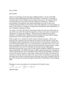 Microsoft Word - Letter Deborah Jendro May 24.doc