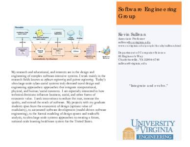 Software Engineering Group Kevin Sullivan Associate Professor 