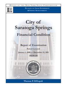 City of Saratoga Springs - Financial Condition