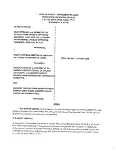 STATE OF ILLINOIS DEPARTMENT OF LABOR CONCILIATION /MEDIATION DIVISION 1 W. OLD STATE CAPTIL PLAZA, 3 FL. SPRINGFIELD, IL 62701 —