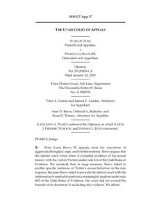 2015 UT App 17 _________________________________________________________ THE UTAH COURT OF APPEALS STATE OF UTAH, Plaintiff and Appellee,