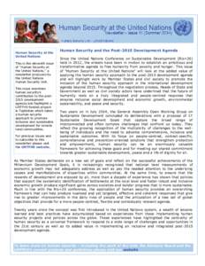 Newsletter on Trajectory of Human Security Concept