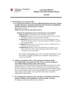 Format for Assessment Reports