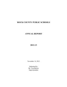 ROCK COUNTY PUBLIC SCHOOLS  ANNUAL REPORT