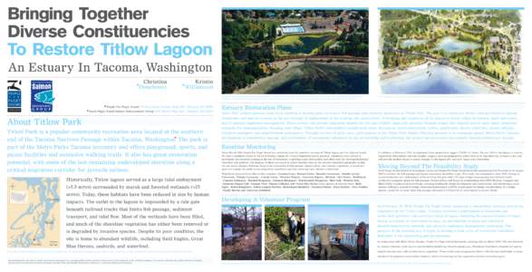 Bringing Together Diverse Constituencies To Restore Titlow Lagoon An Estuary In Tacoma, Washington Christina Donehower