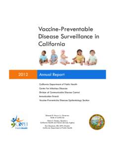Vaccine-Preventable Disease Surveillance in California 2012