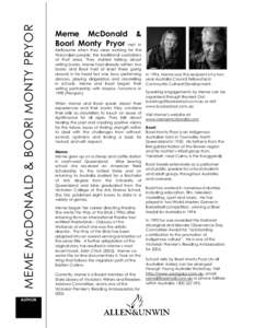 Microsoft Word - Meme McDonald & Boori Monty Pryor Author Profile March 200–