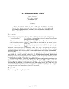 C++ / Generic programming / Cross-platform software / Procedural programming languages / Matrix Template Library / Bjarne Stroustrup / Standard library / Programming language / C / Computing / Software engineering / Computer programming