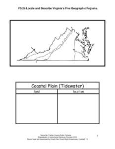 VS.2b Locate and Describe Virginia’s Five Geographic Regions.  Coastal Plain (Tidewater) land  location