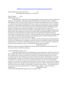 Southern Campaign American Revolution Pension Statements & Rosters Pension Application of Isam Coley R2167 VA Transcribed and annotated by C. Leon Harris State of Virginia } Sect