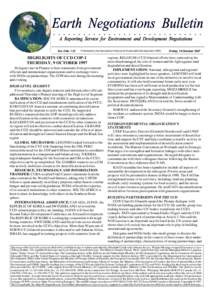 Vol. 4 NoPublished by the International Institute for Sustainable Development (IISD) HIGHLIGHTS OF CCD COP-1 THURSDAY, 9 OCTOBER 1997