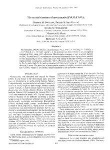 American Mineralogist, Volume 78, pages[removed], 1993  The crystal structure of moctezumite IPbUOrl(TeOr)t