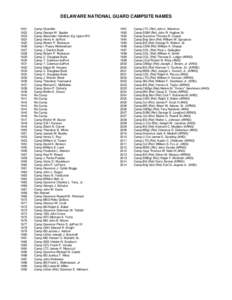 DELAWARE NATIONAL GUARD CAMPSITE NAMES[removed][removed]