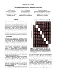 Appears in Proc. CVPR[removed]Toward a Stratification of Helmholtz Stereopsis∗ Todd E. Zickler Electrical Engineering Yale University