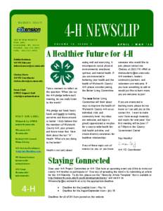 4-H NEWSCLIP  WALWORTH COUNTY 100 W WALWORTH POB 1001